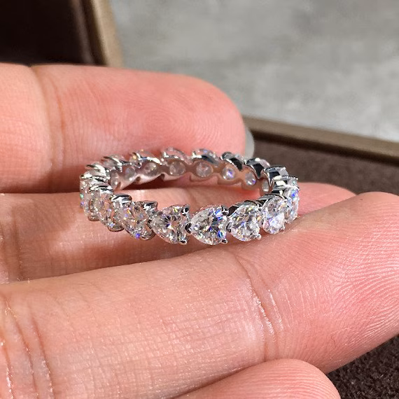 Classic Heart Shape Diamond Eternity Band